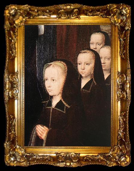 framed  DAVID, Gerard Triptych of Jean Des Trompes (detail) dfg, ta009-2